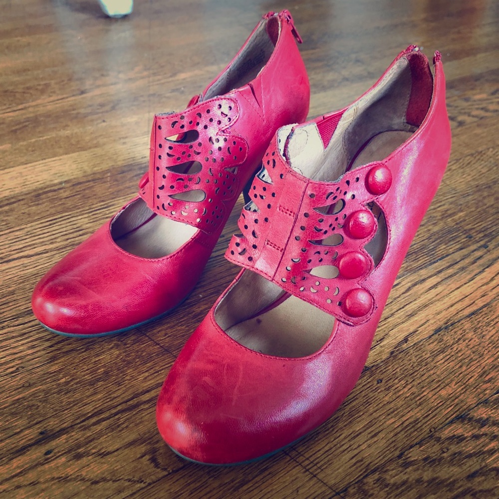 Classic Red Leather Heels size 8